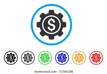 Financial Tools rounded icon. Style is a flat financial tools gray symbol inside light blue circle with black, gray, green, blue, red, orange variants. Vector designed for web and software interfaces.