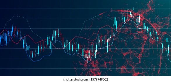 Financial trade concept. Stock market and exchange. Candle stick graph chart.