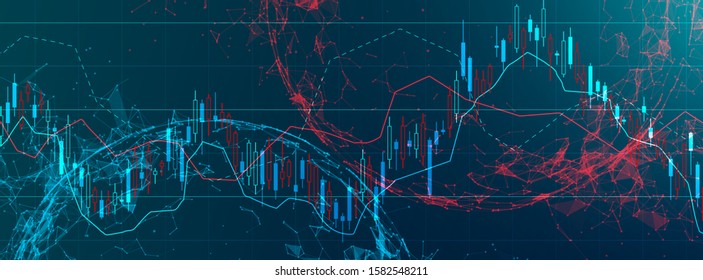 Financial trade concept. Stock market and exchange. Candle stick graph chart.
