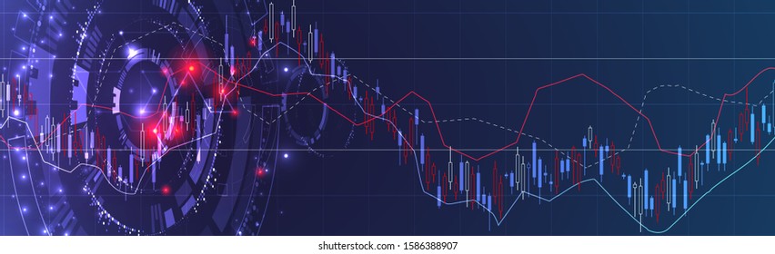 Financial trade concept. Stock market and exchange. Candle stick graph chart.