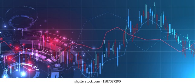 Financial trade concept. Stock market and exchange. Candle stick graph chart.