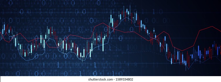 Financial trade concept. Stock market and exchange. Candle stick graph chart.