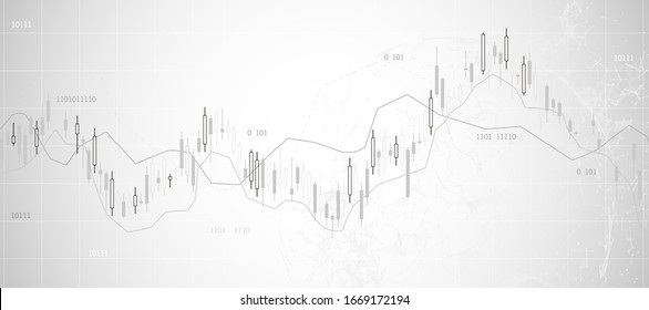 Financial trade concept. Stock market and exchange. Candle stick graph chart.