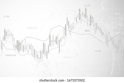 Financial Trade Concept. Stock Market And Exchange. Candle Stick Graph Chart.