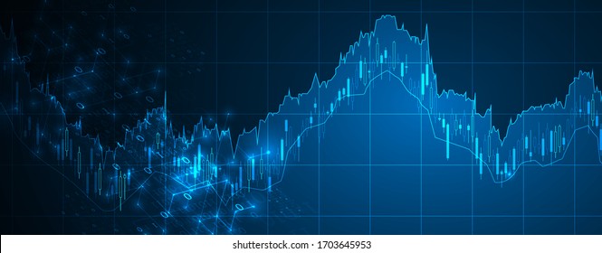 Financial trade concept. Stock market and exchange. Candle stick graph chart.