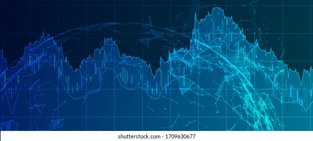 Financial trade concept. Stock market and exchange. Candle stick graph chart.