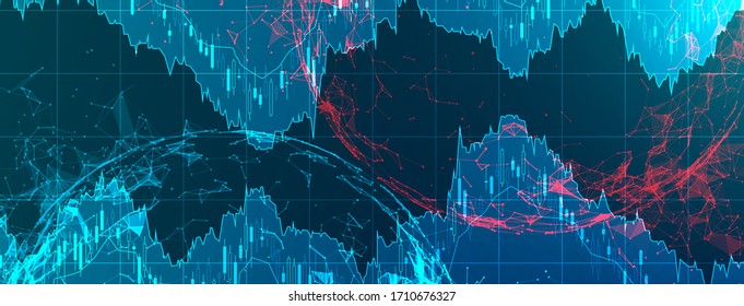 Financial trade concept. Stock market and exchange. Candle stick graph chart.