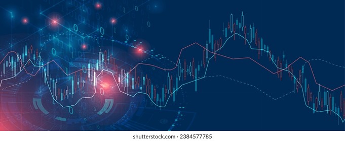 Financial trade concept. Stock market and exchange. Candle stick graph chart. Handmade  vector art.