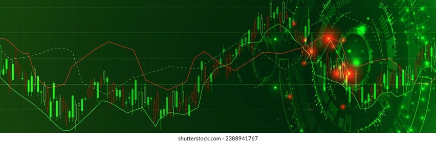 Financial trade concept. Stock market and exchange. Candle stick graph chart. Handmade  vector art.