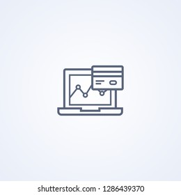 Financial trade, vector best gray line icon on white background, EPS 10