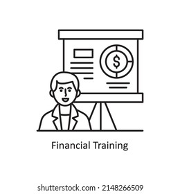 Financial Training vector Outline Icon Design illustration. Training Symbol on White background EPS 10 File