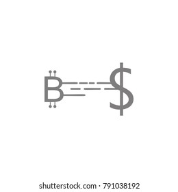 financial transaction with crepto-currency icon. Web element. Premium quality graphic design. Signs symbols collection, simple icon for websites, web design, mobile app on white background