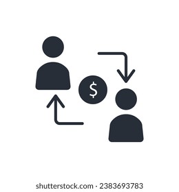 financial transaction icon. vector.Editable stroke.linear style sign for use web design,logo.Symbol illustration.