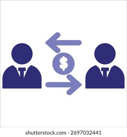 Iconos de transacciones financieras. Ilustración vectorial de color simple