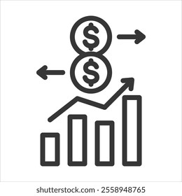 Financial Transaction Outline Icon Vector Illustration