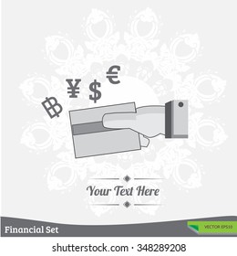 financial transactions with exchange logo.
