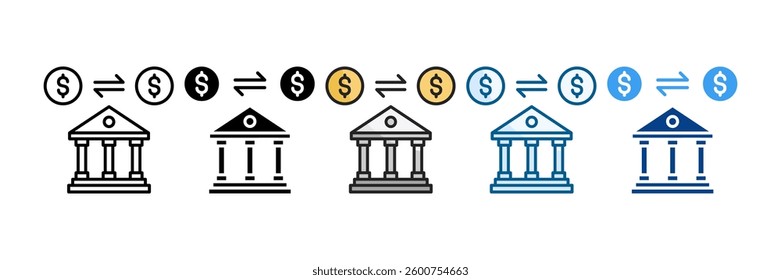 Financial Transactions Icon Set Multiple Style Collection