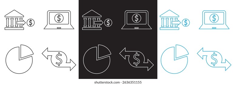 Financial transactions  icon.  Vector for websites, mobile interfaces, presentations, banner, visual branding etc. Vector illustration. isolated on white and black background. EPS 10