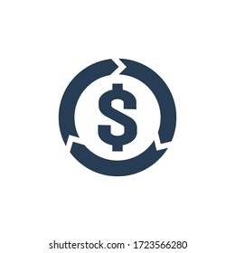 Transformación financiera. Icono del vector aislado en fondo blanco.