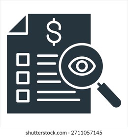 Ilustração do vetor de ícone de glifo de transparência financeira