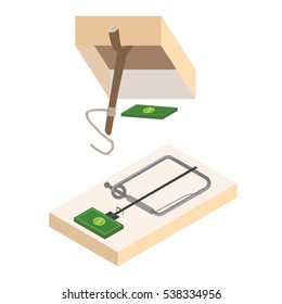 Financial trap,money trap,vector illustration