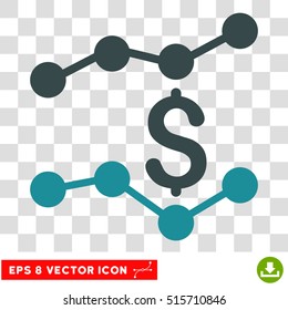 Financial Trends EPS vector icon. Illustration style is flat iconic bicolor soft blue symbol.