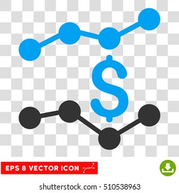 Financial Trends EPS vector pictograph. Illustration style is flat iconic bicolor blue and gray symbol.