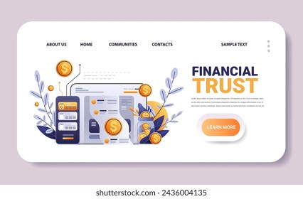 financial trust money protection security reliability stability growth fintech business investment concept horizontal copy space