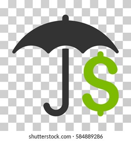Financial Umbrella icon. Vector illustration style is flat iconic bicolor symbol, eco green and gray colors, transparent background. Designed for web and software interfaces.
