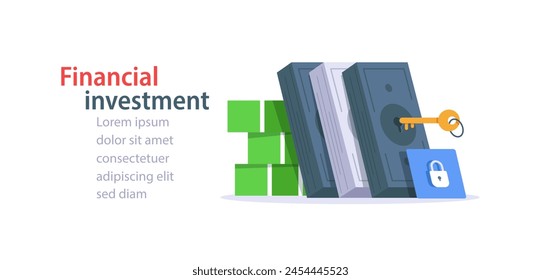 Financial unlock,financial key,invest finance symbol design