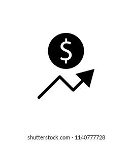 financial uplift icon. Element of web icon for mobile concept and web apps. Glyph financial uplift icon can be used for web and mobile