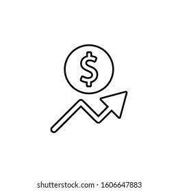 financial uplift icon. Simple thin line, outline vector of web icons for ui and ux, website or mobile application