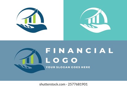 financial upward graph logo design