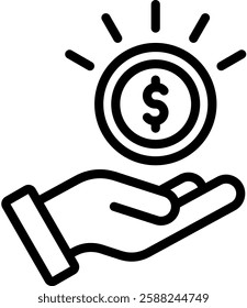 Financial Value Icon Outline Vector Illustration