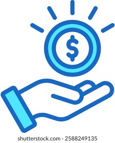 Financial Value Icon Outline Vector Illustration