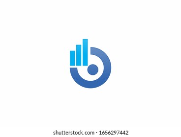 Financial vector logo symbol design with blue color concept