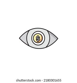 Financial vision icon filled outline style design. Financial vision icon vector illustration. isolated on white background.