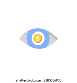 Icono de visión financiera diseño de estilo plano. Ilustración vectorial de icono de visión financiera. aislado de fondo blanco.