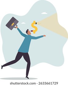 Financial vision or investment opportunity discovery, future inflation or interest rate forecast, economic or stock market prediction,character for design.