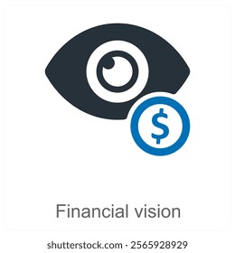 Financial Vision and strategy icon concept