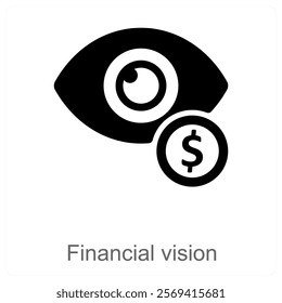 Financial Vision and strategy icon concept