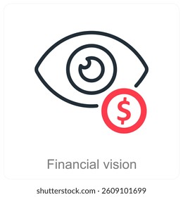 Financial Vision and strategy icon concept