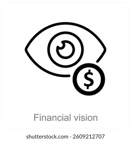 Financial Vision and strategy icon concept