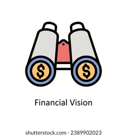 Financial Vision vector filled outline Icon Design illustration. Business And Management Symbol on White background EPS 10 File