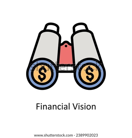 Financial Vision vector filled outline Icon Design illustration. Business And Management Symbol on White background EPS 10 File