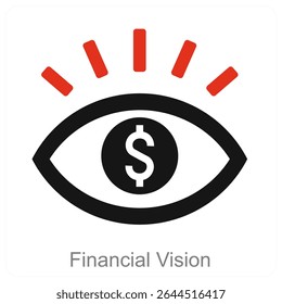 Diseño de concepto de icono de Vector de visión financiera