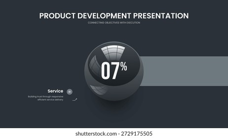 Financial Visualization 1 Step Diagram Presentation Template. Company Portfolio One Element Infographic Slide Design. Consulting Proposal Frame Layout Vector Illustration.
