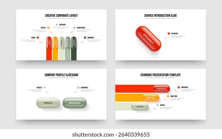 Financial Visualization Five One Two Three Step Diagram Slide Layout Vector Illustration Bundle. Project Profile 5 1 2 3 Option Infographic Presentation Template Collection.