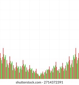 Ein Finanzvolumenindikator auf quadratischem Gitterhintergrund - volatiler Hintergrund der Börse - Wirtschaftliches Tapetenkonzept. Verwendung für die Präsentation, Wirtschaft Nachrichten , Investitionsplan.