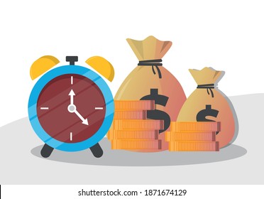 Financial waiting or transaction payment deadline with money clock timer